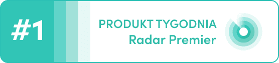 „#1 Product of the Week” badge on Radar Premier